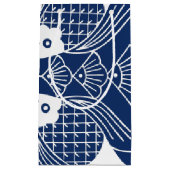 水面下の魚デザイン（青） スモールペーパーバッグ (正面)