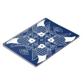 水面下の魚デザイン(青) ノートブック (左側)