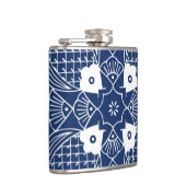 水面下の魚デザイン（青） フラスク (右)