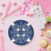 水面下の魚デザイン（青） ペーパープレート (パーティー)