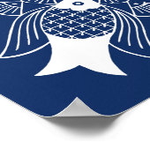 水面下の魚デザイン（青） ポスター (角)