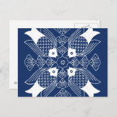 水面下の魚デザイン(青) ポストカード (正面/裏面)