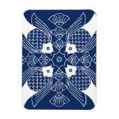 水面下の魚デザイン（青） マグネット (縦)