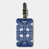 水面下の魚デザイン(青) ラゲッジタグ (正面縦)
