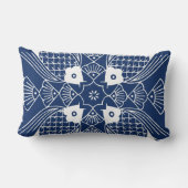 水面下の魚デザイン（青） ランバークッション (裏面)