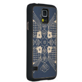 水面下の魚デザイン（青） CarvedメープルGalaxy S5スリムケース (右)