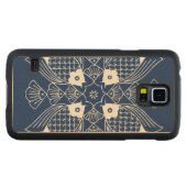 水面下の魚デザイン（青） CarvedメープルGalaxy S5スリムケース (正面(横))