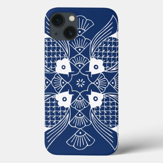 水面下の魚デザイン(青) Case-Mate iPhoneケース (裏面)