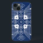 水面下の魚デザイン（青） iPhone 13ケース<br><div class="desc">魚の心の出会い、このデザインは青い背景に貝殻が並んだ水中のシーンを展示する。魚素晴らしの姿を愛する人や魚学者への贈り物！</div>