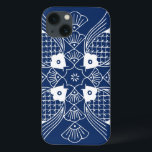 水面下の魚デザイン(青) iPhone 13ケース<br><div class="desc">魚の心の出会い、このデザインは青い背景に貝殻が並んだ水中のシーンを展示する。魚素晴らしの姿を愛する人や魚学者への贈り物!</div>