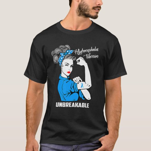 水頭症戦士 不屈の意識 水頭症  Tシャツ (正面)