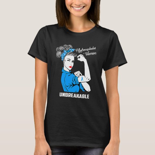 水頭症戦士 不屈の意識 水頭症 Tシャツ (正面)