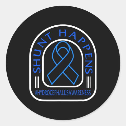 水頭症認識度シャントがブルーリボンになる ラウンドシール (正面)