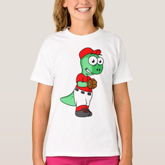 水頭竜野球の投手。 Tシャツ (正面)