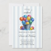 水風船バースデーパーティー サマー ウォーター バトル 招待状 (正面)