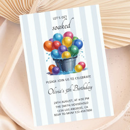 水風船バースデーパーティー サマー ウォーター バトル 招待状