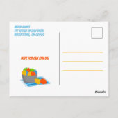 水風船プールパーティーキッズサマー誕生日 ポストカード (裏面)