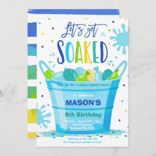 水風船誕生会夏の水風船 招待状