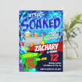 水風船誕生日招待状テンプレート 招待状 (スタンド正面)