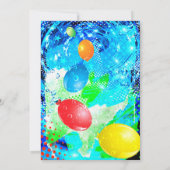 水風船誕生日招待状テンプレート 招待状 (裏面)