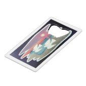 水飛んでいる鳩 クレジットカード栓抜き (正面アングル)