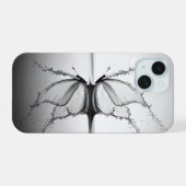 水飛沫の中の蝶 iPhone 15ケース (裏面横)