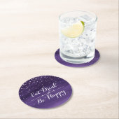 水食べ色の星空の夜紙コースター ラウンドペーパーコースター (インサイチュ)