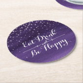 水食べ色の星空の夜紙コースター ラウンドペーパーコースター (アングル)