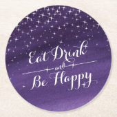 水食べ色の星空の夜紙コースター ラウンドペーパーコースター (正面)