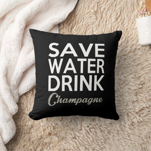 水飲み物のシャンペンの枕を救って下さい クッション (ブランケット)