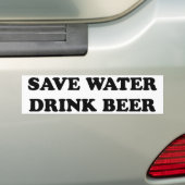 水飲み物ビールを救って下さい バンパーステッカー (車上)