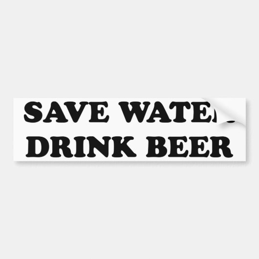 水飲み物ビールを救って下さい バンパーステッカー (正面)