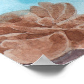 水魅力的感動的色ウミガメ ポスター (角)