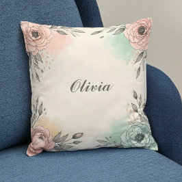 水魅力的色の串のような花 クッション