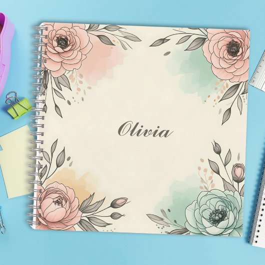 水魅力的色の串のような花 ノートブック