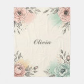 水魅力的色の串のような花 フリースブランケット (正面)