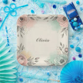 水魅力的色の串のような花 ペーパープレート (パーティー)