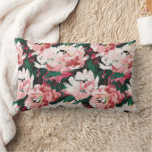 水魅力的色の牡丹を除去 ランバークッション (ブランケット)