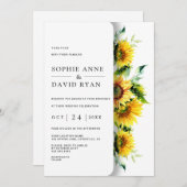 水魅力的色ひまわり結婚の 招待状 (正面/裏面)