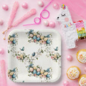 水魅力的色イースターバード&フローラ春 ペーパープレート (パーティー)