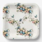 水魅力的色イースターバード&フローラ春 ペーパープレート (正面)