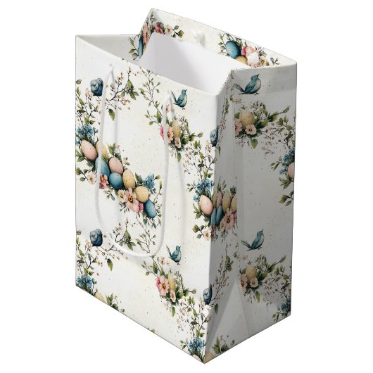 水魅力的色イースターバード&フローラ春 ミディアムペーパーバッグ (正面アングル)