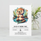 水魅力的色オッタ誕生日招待状 招待状 (スタンド正面)