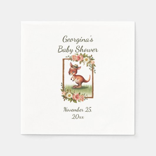 水魅力的色カンガルーパーティー スタンダードカクテルナプキン (正面)