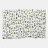 水魅力的色ティーポット茶のパタユニークーン キッチンタオル (横)