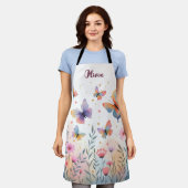 水魅力的色バタフライメドウ エプロン (着用した状態)