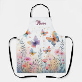 水魅力的色バタフライメドウ エプロン (正面)