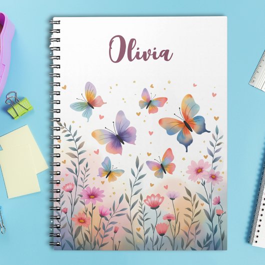 水魅力的色バタフライメドウ ノートブック