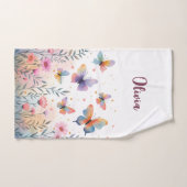 水魅力的色バタフライメドウ ハンドタオル (ハンドタオル)