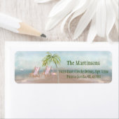 水魅力的色ビーチシースケープ差出人住所 ラベル (インサイチュ)